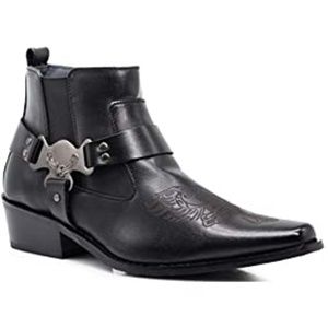 Enzo Romeo Men's Western Cowboy Motorcycle Ankle Boots